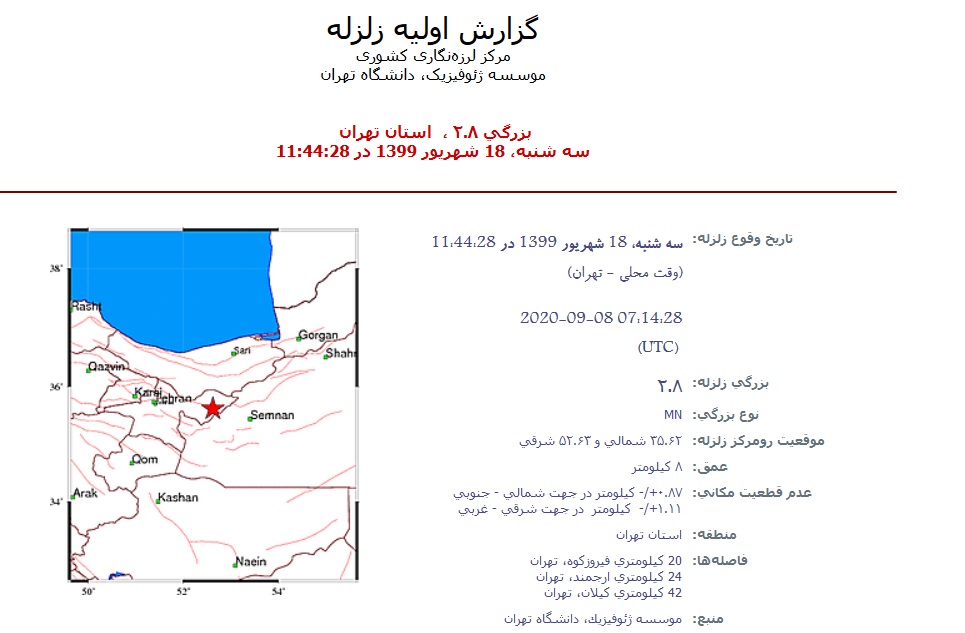 زلزله نسبتا شدیدی فیروزکوره را لرزاند