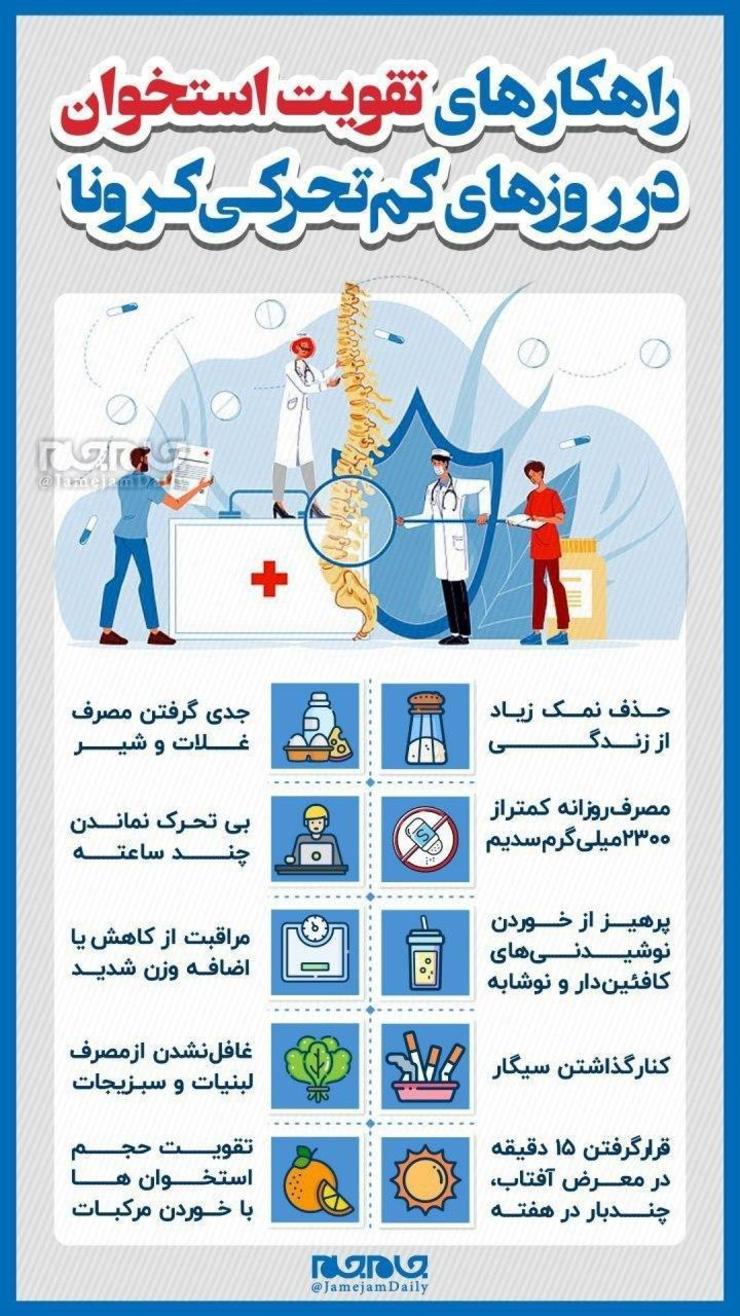 ۱۰ راهکار ساده برای تقویت استخوان در ایام کرونا