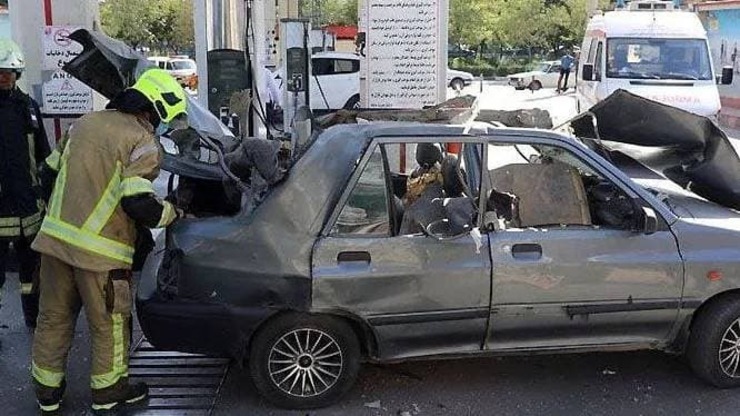 انفجار مخزن CNG در پمپ گاز میدان بار نوغان مشهد + فیلم و تصاویر