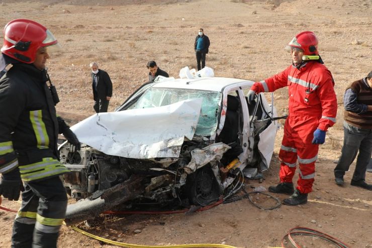 تصادف خودروی حامل معلمان در جاده مشهد به کلات