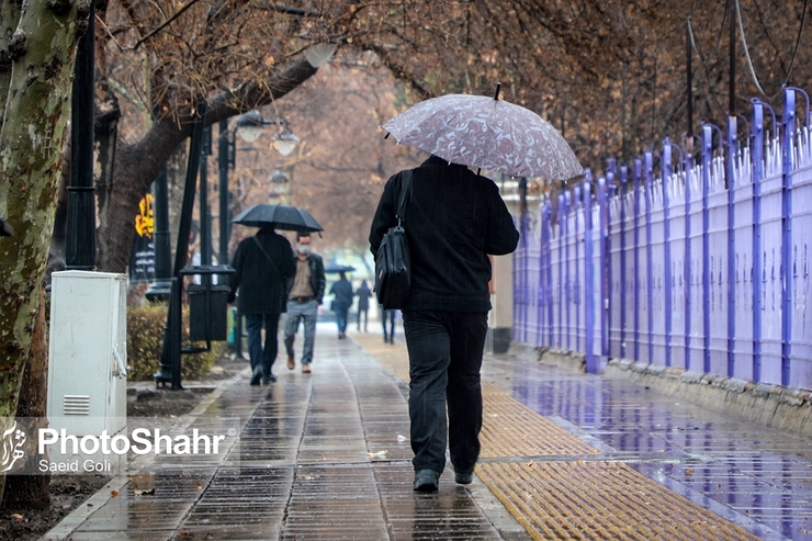 گستردگی و شدت بارش‌ها در خراسان رضوی افزایش می‌یابد