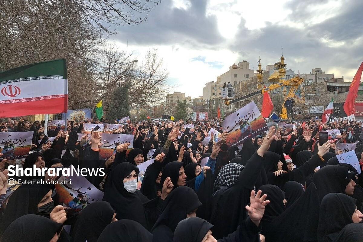 تشییع و وداع با پیکر بانوی شهید مشهدی در حمله تروریستی کرمان در مشهد مقدس+ فیلم (۱۶ دی ۱۴۰۲)