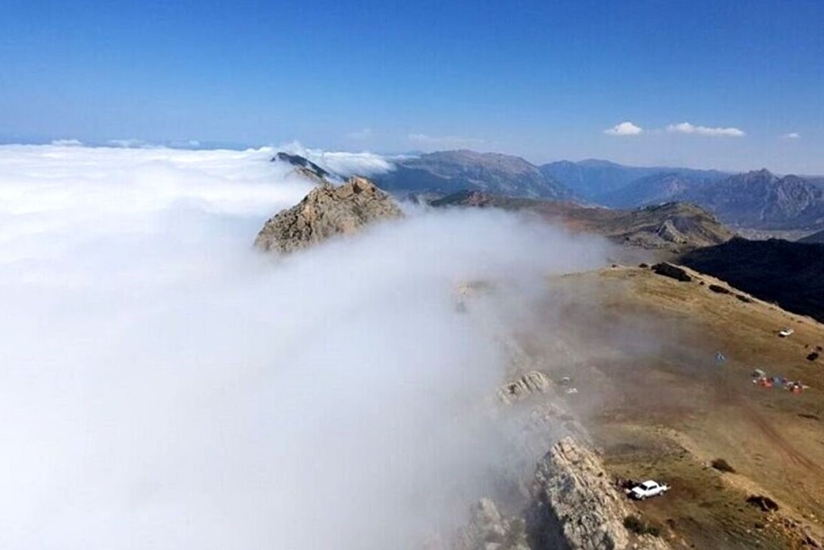 ویدئو| آبشارِ ابر در مرزِ سمنان و مازندران