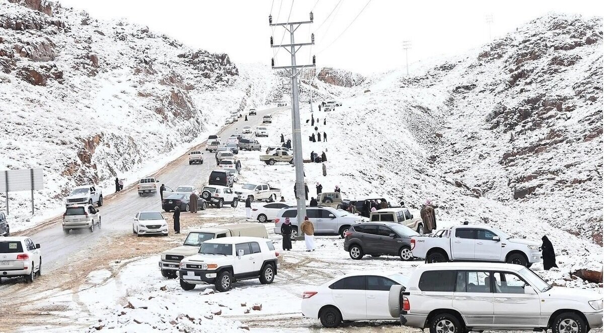 ویدئو| بارش برف غیرمنتظره در طائف عربستان