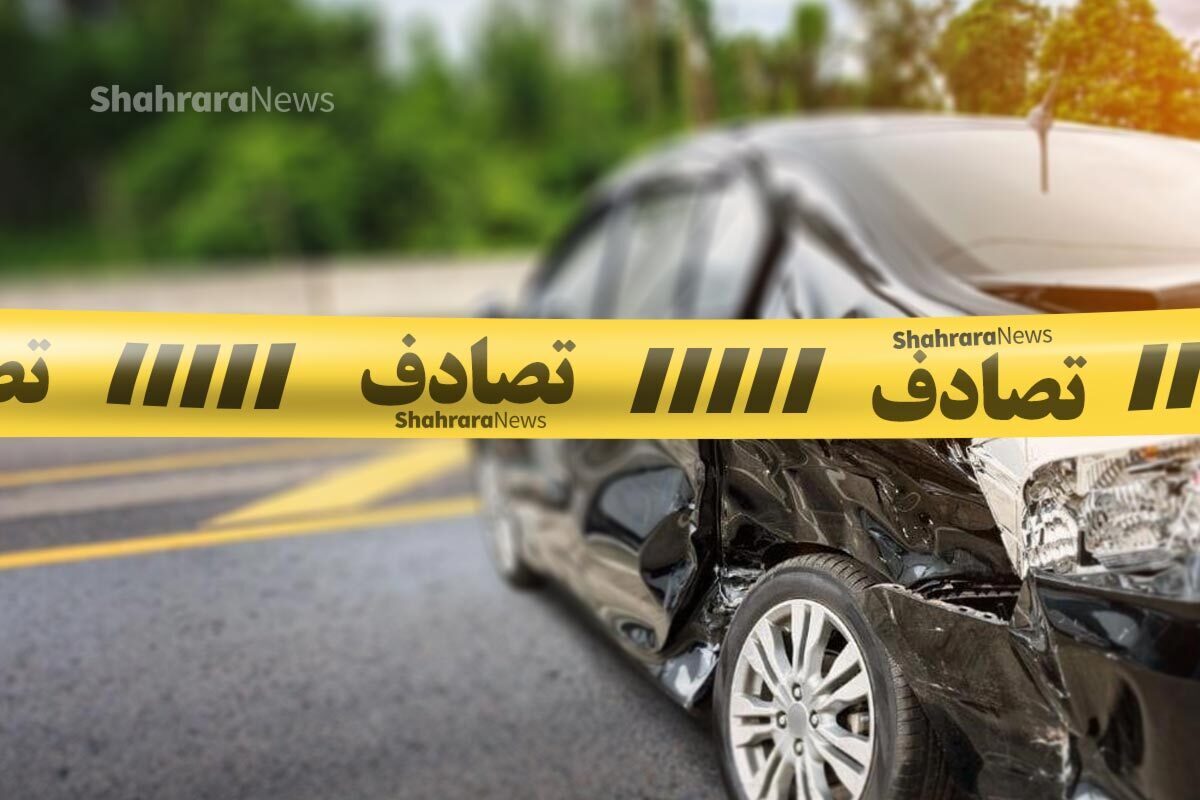 مصدومیت ۱۰ نفر براثر واژگونی مینی‌بوس در جاده گلبهار - مشهد + عکس